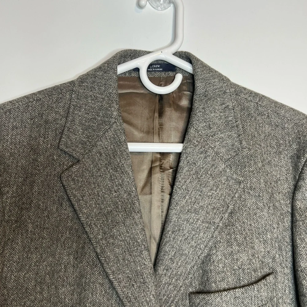 J.Crew Wool Blazer Men’s 39R Tweed / Herringbone Sports Coat Jacket In Brown - Picture 9 of 13
